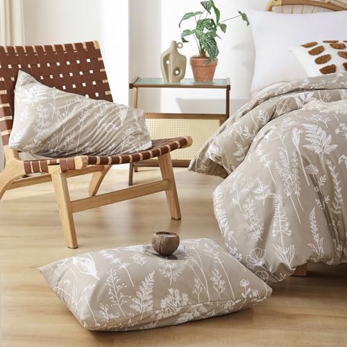 JANZAA Queen Comforter Set with Floral Patterns 3 Pieces