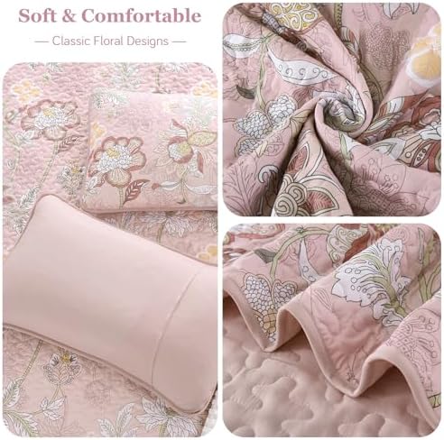 WONGS BEDDING Floral Quilt Set King Size 3 Piece