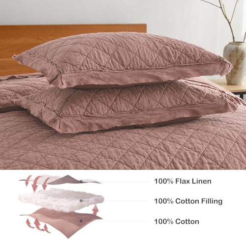 HORIMOTE HOME Linen-Cotton Queen Quilt Set with Pillow Shams