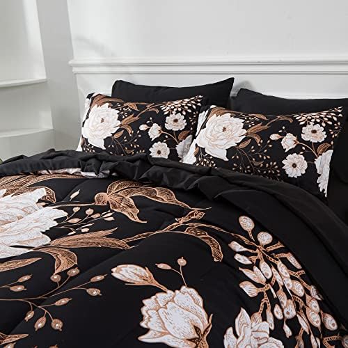 Yogeneg 5 Piece Twin Comforter Set Botanical Floral Bedding 1