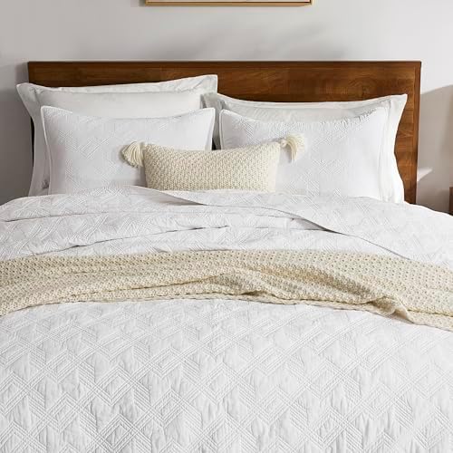 WDCOZY Cotton Quilt Set Twin Size with 1 Pillow Sham