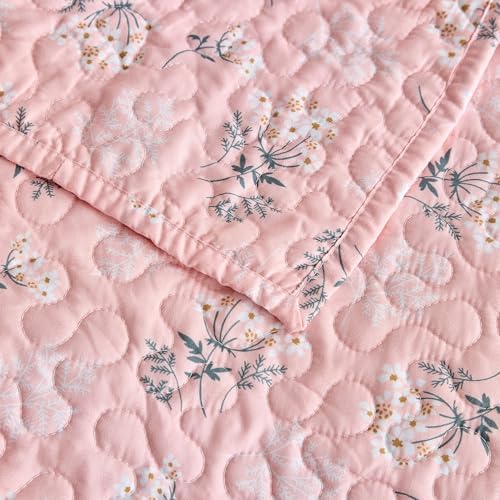 3-Piece King Size Floral Quilt Set with Pillow Shams