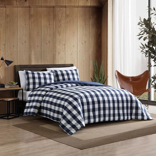 Eddie Bauer Queen Comforter Set with Reversible Plaid Design