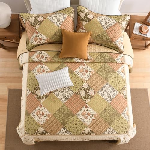 SahSahCasa 100 Cotton Oversized California King Bedspread Set