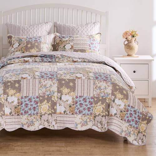 Greenland Home French Country Patchwork Quilt Set 2-Piece TwinXL Multi