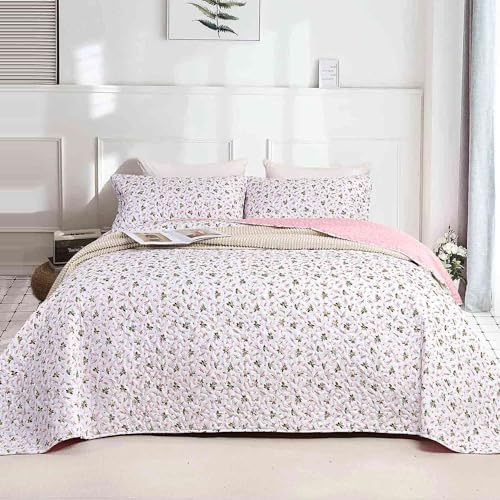 Nanko Floral Quilt Set Queen Full 3 Pcs