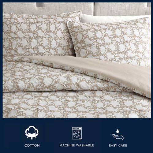 Nautica TwinTwin XL Comforter Set Bayport Floral Beige