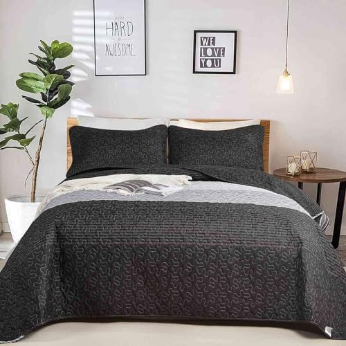Nanko Quilt Set Queen Full 3 Pcs Modern Patchwork