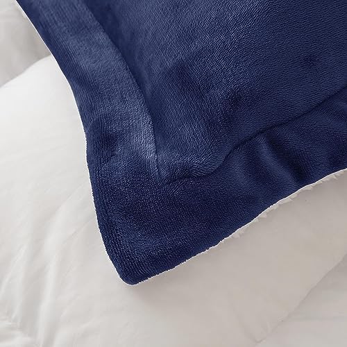 Seward Park Navy Blue Sherpa Comforter Set Twin XL