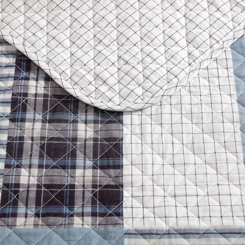 Eddie Bauer Twin Quilt Set Reversible Cotton Bedding with Matching Sham All Seasons