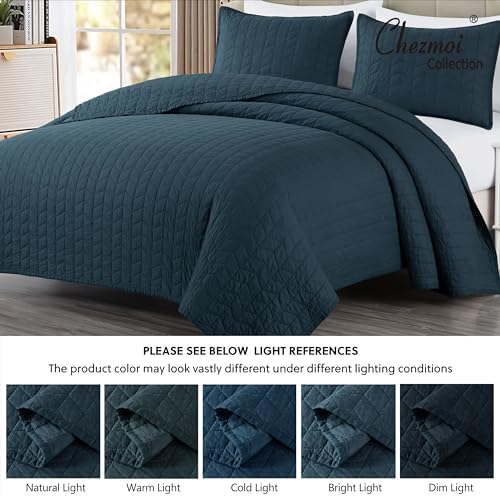 Chezmoi Collection Madrid 3-Piece Cotton Quilt Set