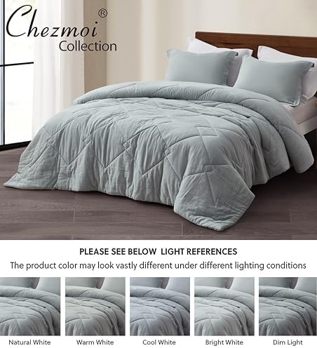 Chezmoi Skye 2-Piece Cotton Muslin Comforter Set