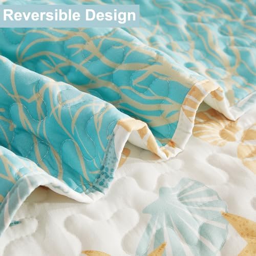 Coastal Quilt Set Queen 3-Piece Ocean Theme