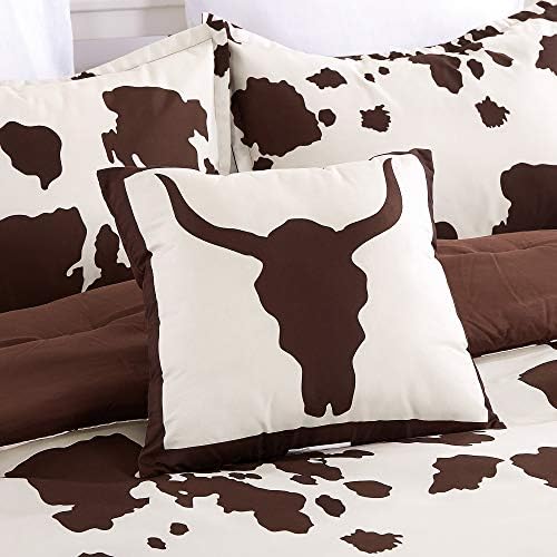 Linen Mart Southwestern Rustic Brown Beige Microfiber Comforter Set - 6 Piece Twin
