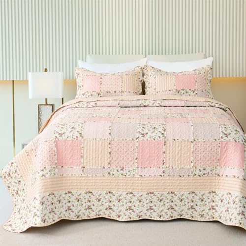 Cmfshape Reversible Floral Quilt Set Twin Size 1