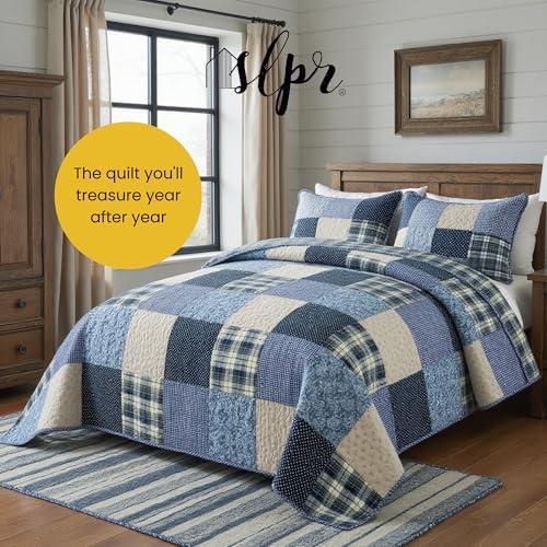 SLPR Blue Symphony Cotton Quilt Set - Twin