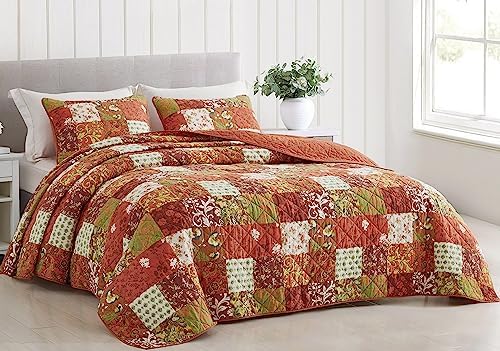 Chezmoi Leilani 3-Piece Boho Cotton Quilt Set