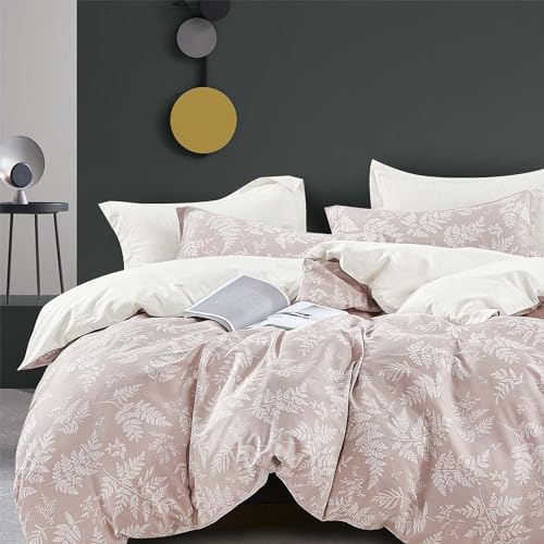ALEISSEL Natural Cotton 3pcs Queen Comforter Set Dusty Pink