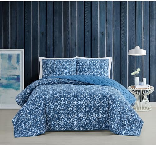 Brooklyn Loom Katrine Quilt Set Twin XL Blue 2
