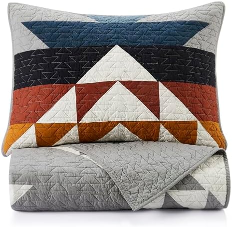 Pendleton Explorer Twin Quilt Bedding Set Blue Grey