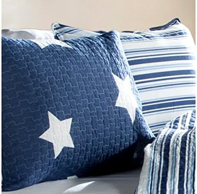 Lush Decor Star Quilt Set - Reversible Twin Navy