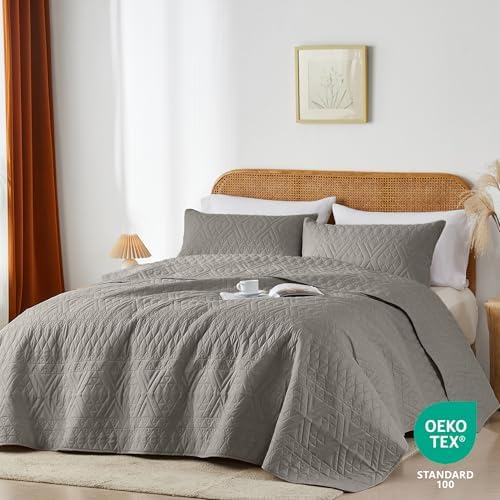 akkialla Twin Size Quilt Bedding Set Dark Grey 1