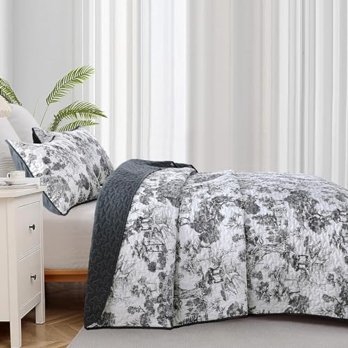 WONGS BEDDING Botanical Reversible Quilt Set Queen Size