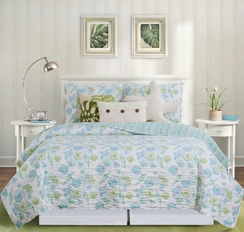 CF Home Delray Beach Ocean Theme Quilt Set Twin 2 Piece