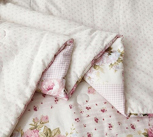 Chezmoi Rosy 3-Piece Queen Comforter Set