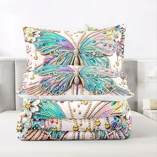 Raphus Cucullatus Butterfly Comforter Set King Pink