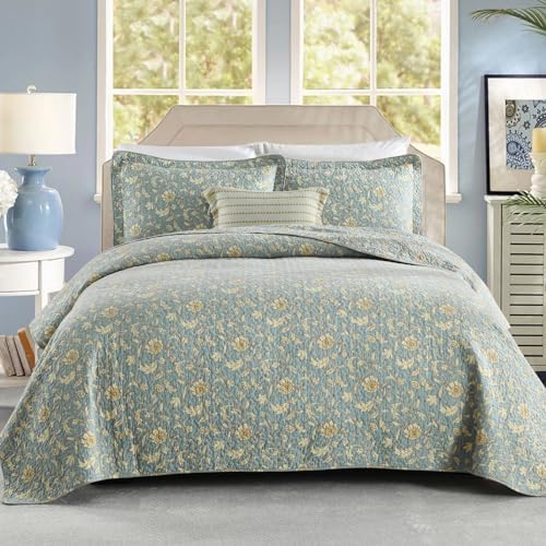 PERHOM Queen Size Cotton Quilt Set 3 Pieces Reversible