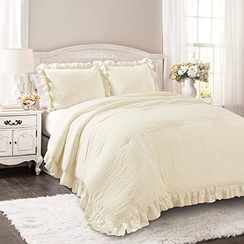 Lush Decor Lake Blue Ruffle Comforter Set 3 Piece
