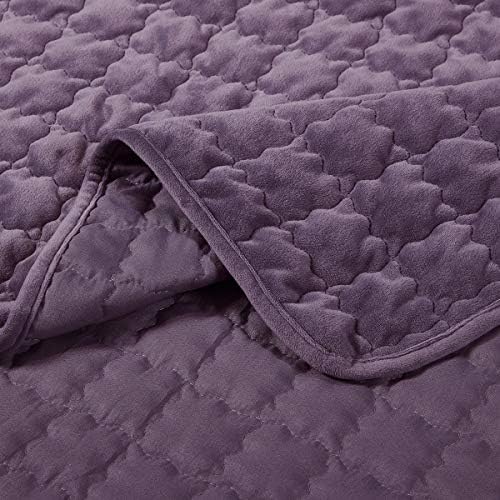 Royal Tradition Plush Velvet Purple Coverlets Set