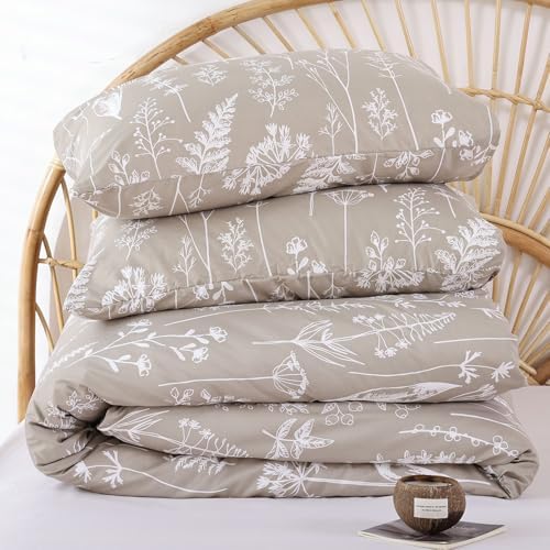 JANZAA Queen Comforter Set with Floral Patterns 3 Pieces