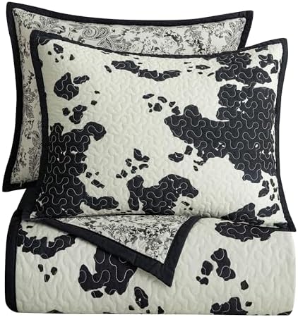 Clara Cow Print Quilt Set 3 Piece King Size