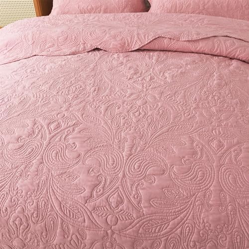 HoneiLife King Quilt Set - 3 Piece Microfiber Bedding Set