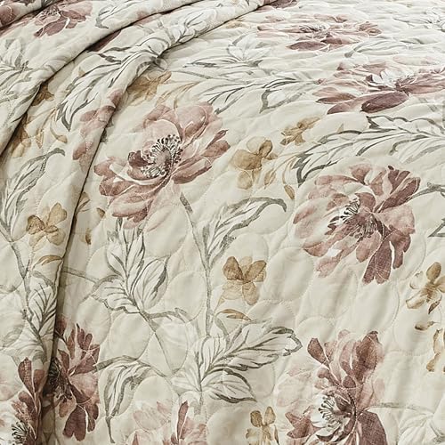 ESCA 3-Piece Bahamar Floral Blush Pink Bedspread Set