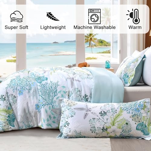 Tritard Coastal Comforter Set King Size 3 Piece