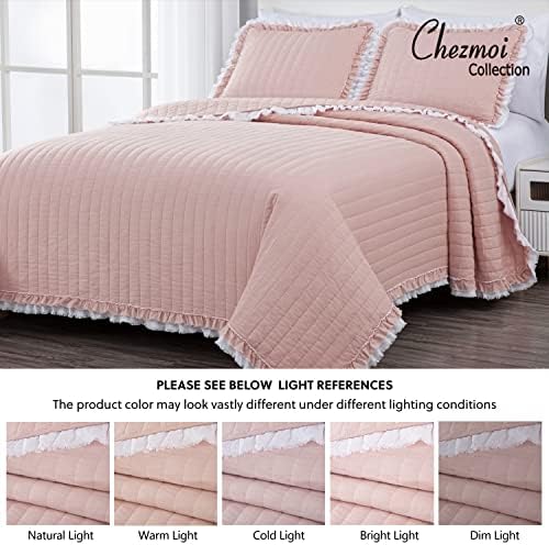 Chezmoi Collection Bonnie 3-Piece Cotton Quilt Set
