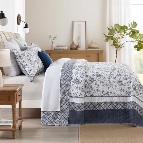 Oversized King Bedspread 120x120 100 Cotton Floral Farmhouse Quilt Set