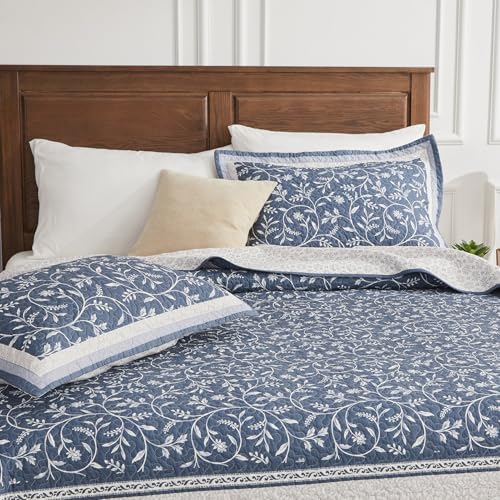 QuiltEase Oversized King Bedspread Set - Grayish BlueLight Gray