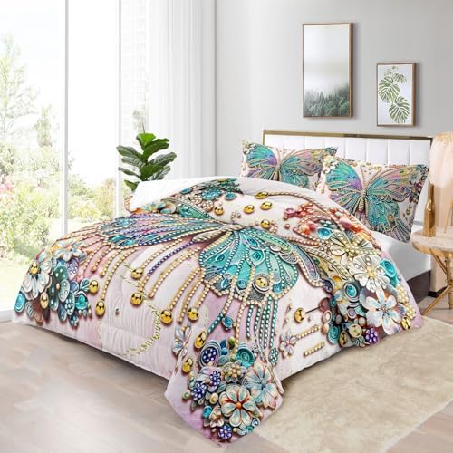 Raphus Cucullatus Butterfly Comforter Set King Pink