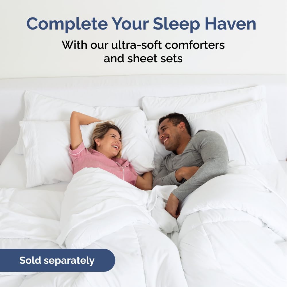 CGK Unlimited Wrap Around Dust Ruffle Bed Skirt 2 Pillowcases Bundle - White 1