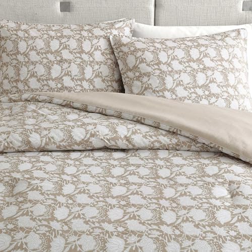 Nautica TwinTwin XL Comforter Set Bayport Floral Beige