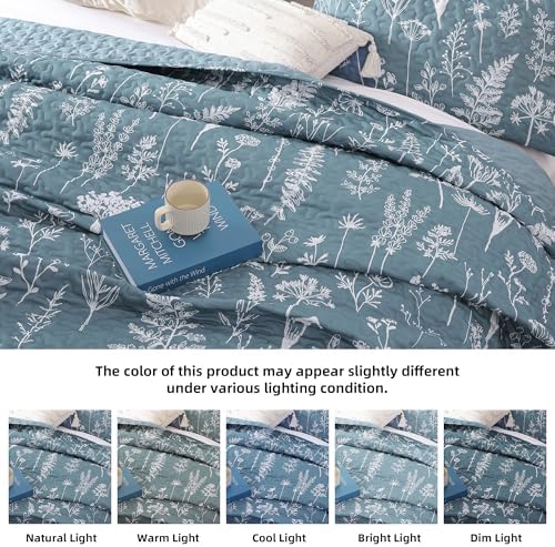 JANZAA King Size Quilt Set with Floral Pattern