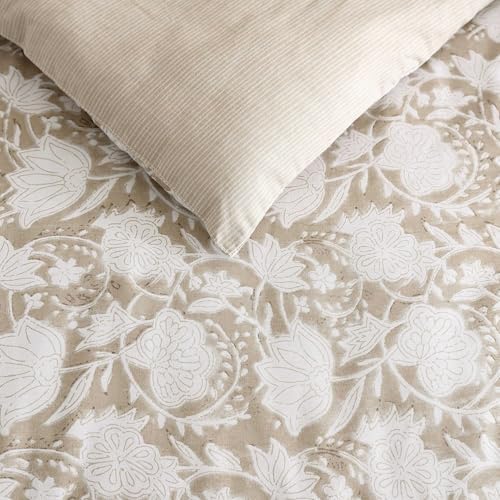 Nautica TwinTwin XL Comforter Set Bayport Floral Beige