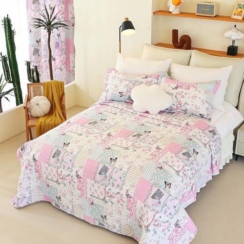 Cmfshape Reversible Quilt Set Pink Butterfly Twin