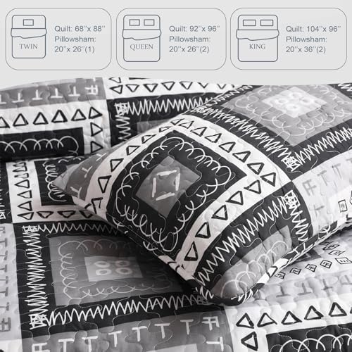 Exclusivo Mezcla Reversible Boho Quilt Set Twin Size 1