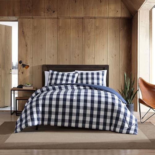 Eddie Bauer Queen Comforter Set with Reversible Plaid Design
