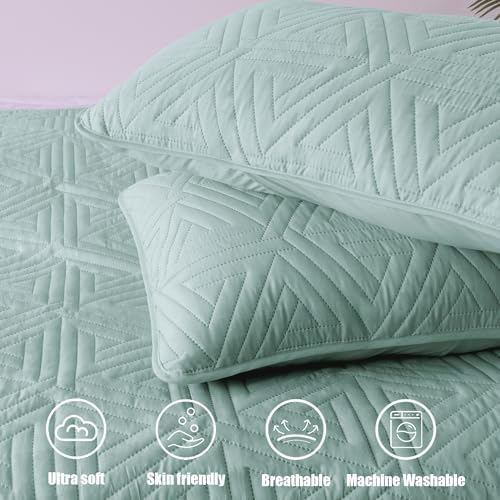 Whale Flotilla Light Blue Queen Size Quilt Set